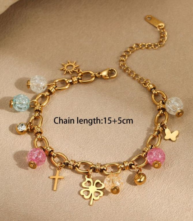 Brazalete cross butterfly clover