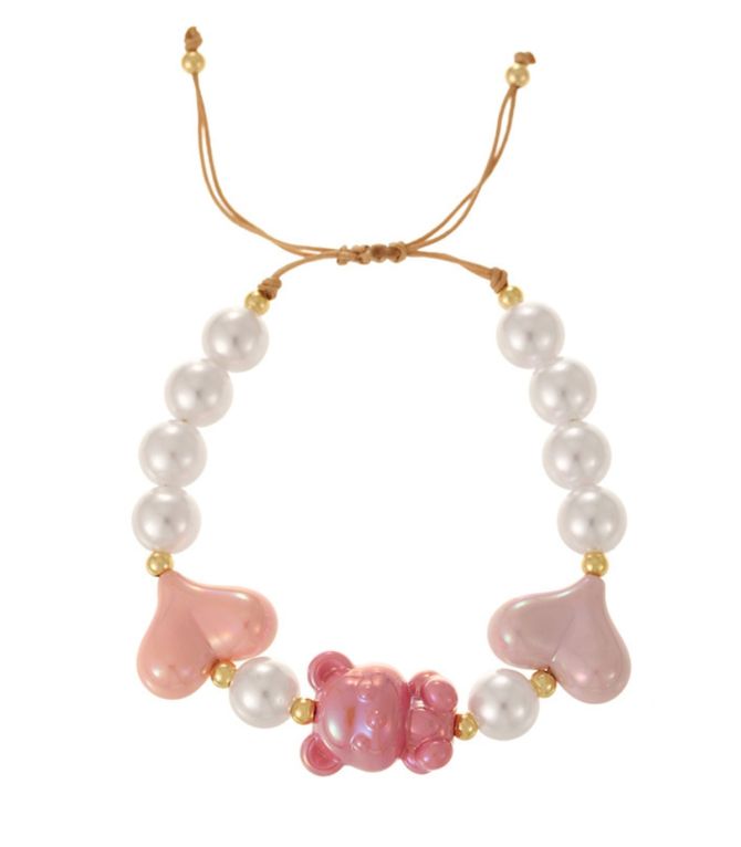 Brazalete pink bear Heart Pearl