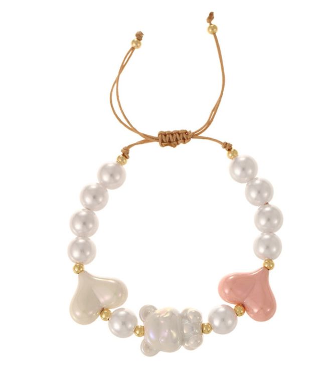 Brazalete white bear Heart Pearl