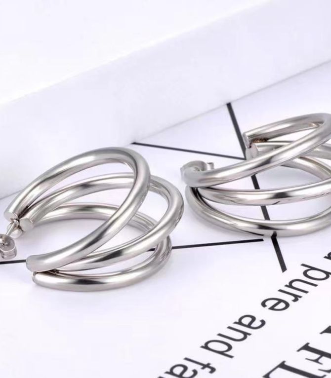 Aretes plata multilayer