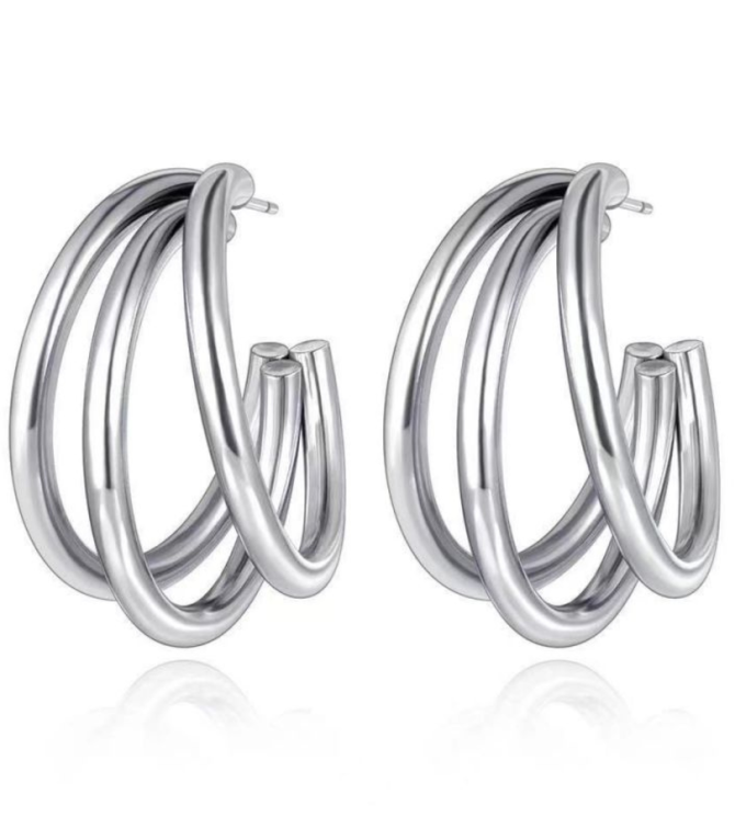 Aretes plata multilayer