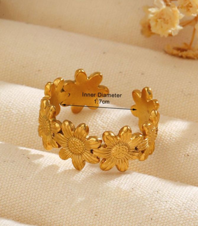 Anillo steel flowers