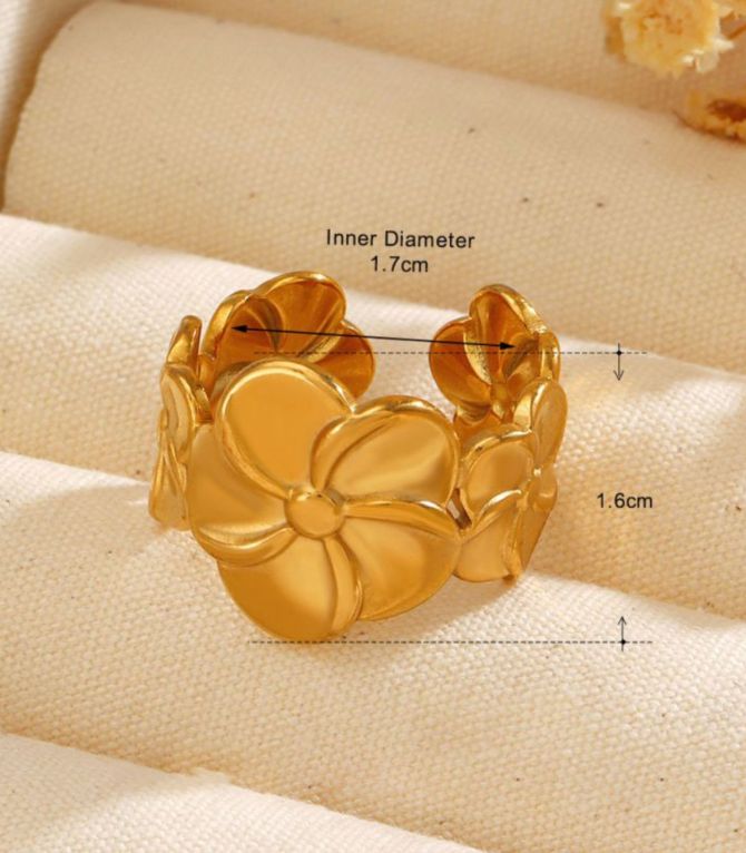 Anillo abierto flores