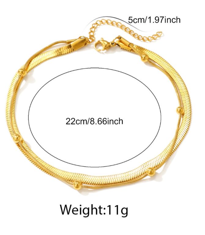 Tobillera gold double snake