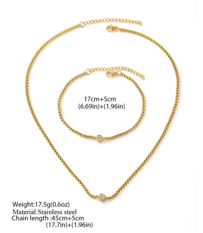 Collar gold set round diamond