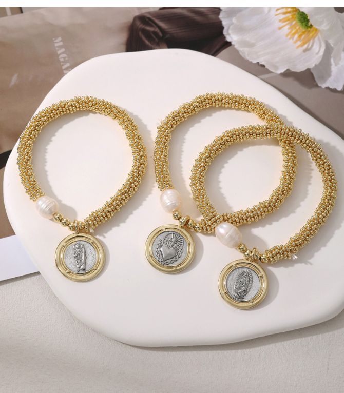 Brazalete hear beaded pearl