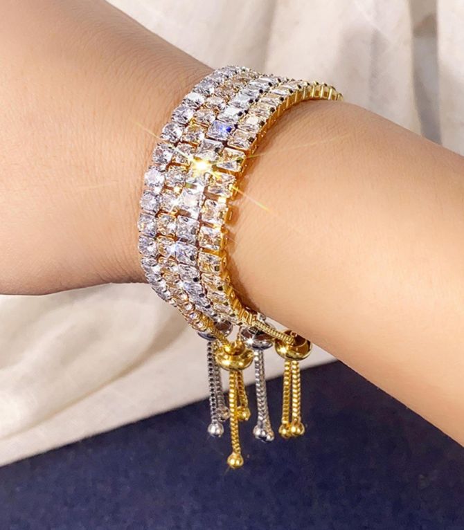 Brazalete gold white round