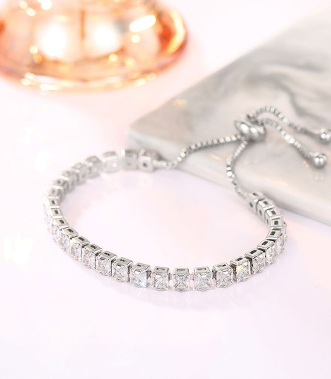 Brazalete silver white square