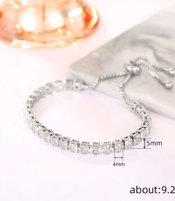 Brazalete silver white square