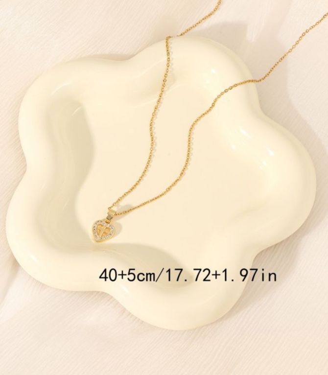 Collar diamond heart cross