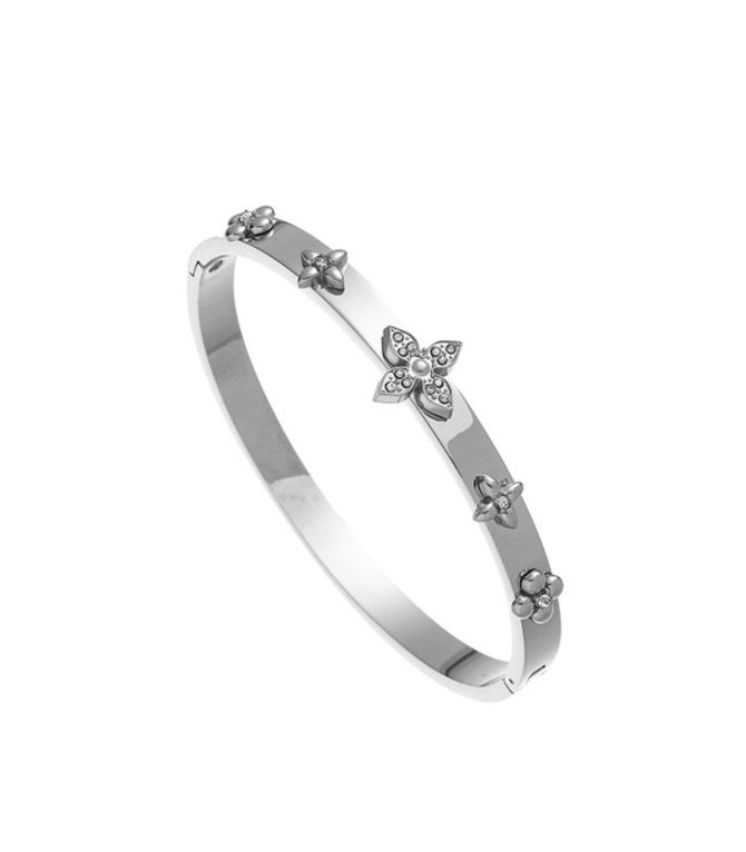 Brazalete silver diamond petal