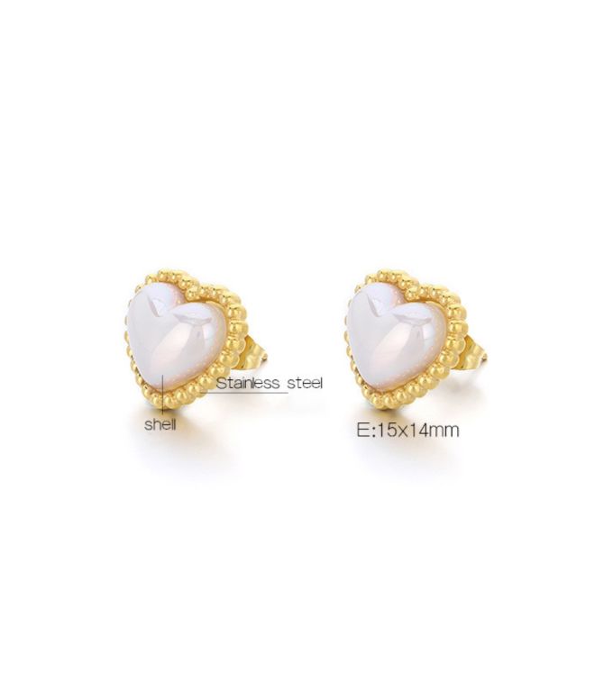 Aretes gold pearl heart