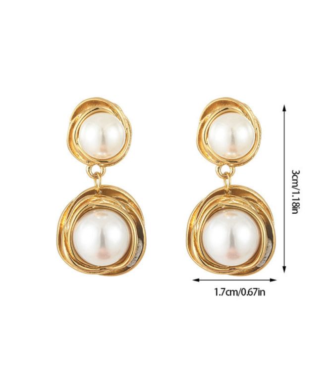 Aretes doble perla