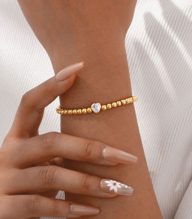 Brazalete diamond heart beaded