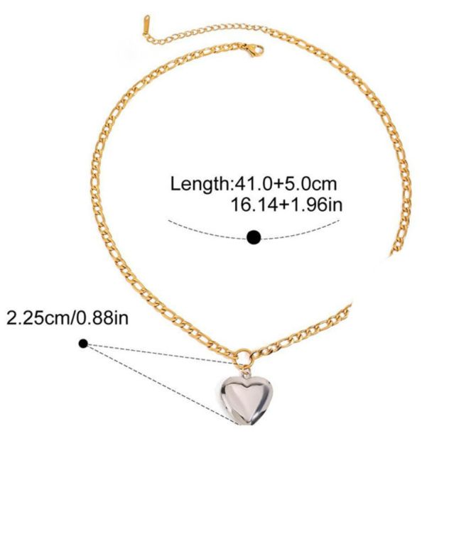 Collar bicolor corazón