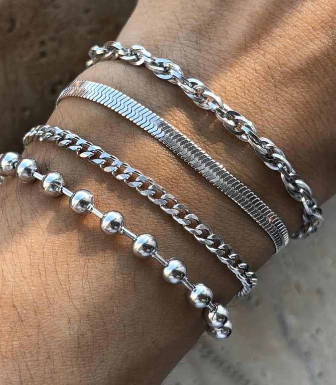 Brazalete silver multilayer chain