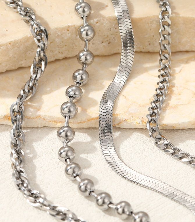 Brazalete silver multilayer chain