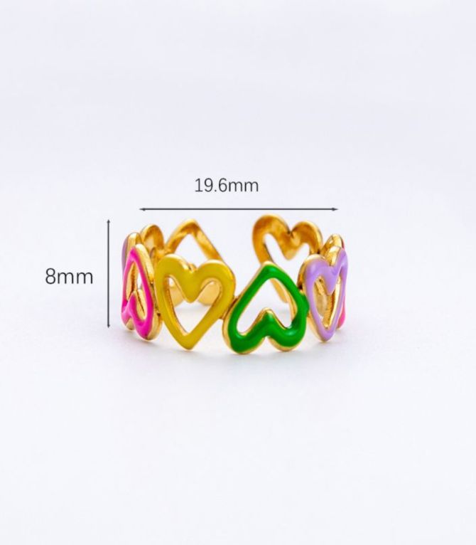 Anillo corazones colores