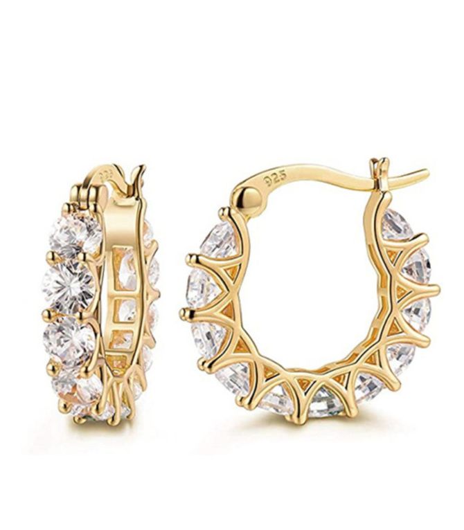 Aretes dorados con zirconias