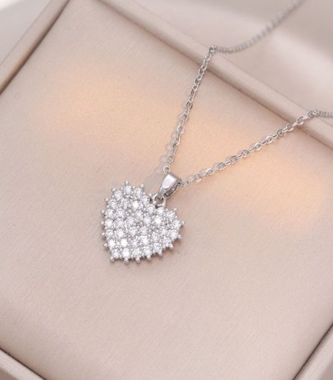 Collar corazón plata
