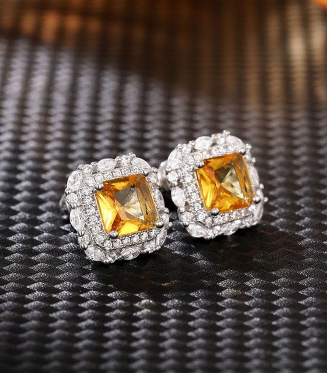 Aretes yellow zirconia square