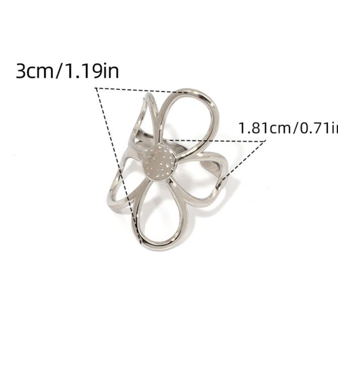 Anillo silver flower 1