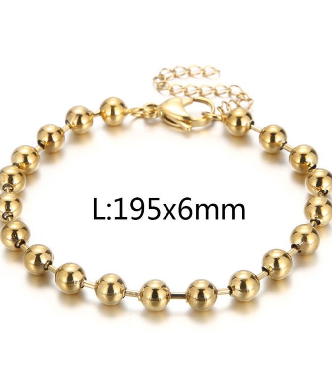 Brazalete dorado 6mm bead