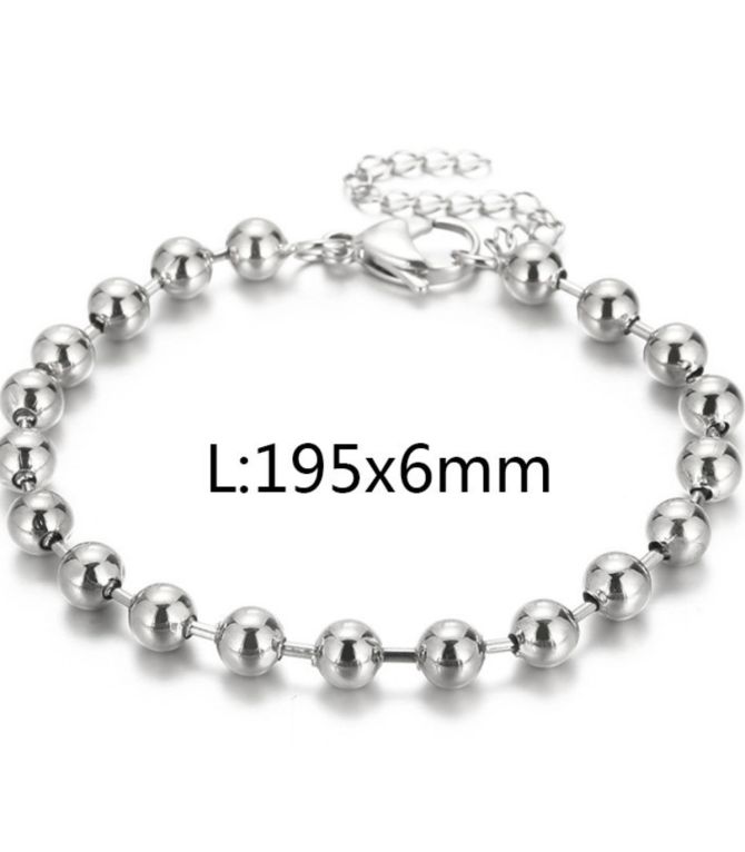 Brazalete plata 6mm bead