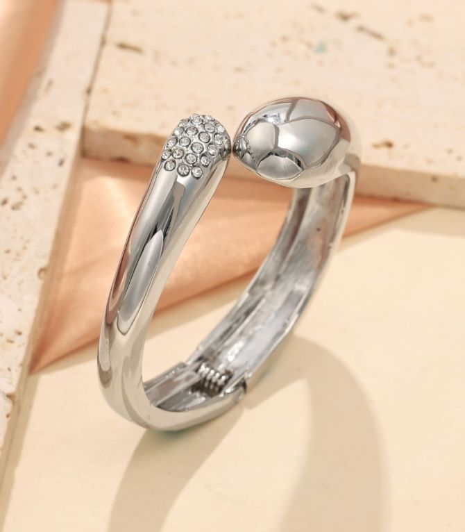 Brazalete silver diamond round