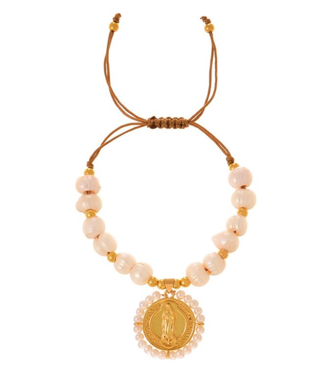 Brazalete san benito con perlas