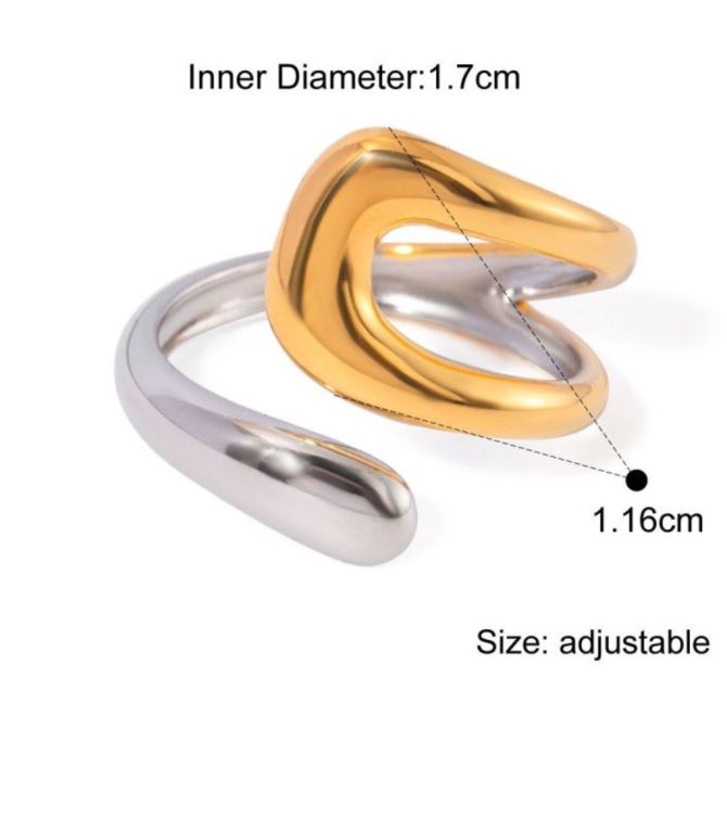 Anillo bicolor irreguar