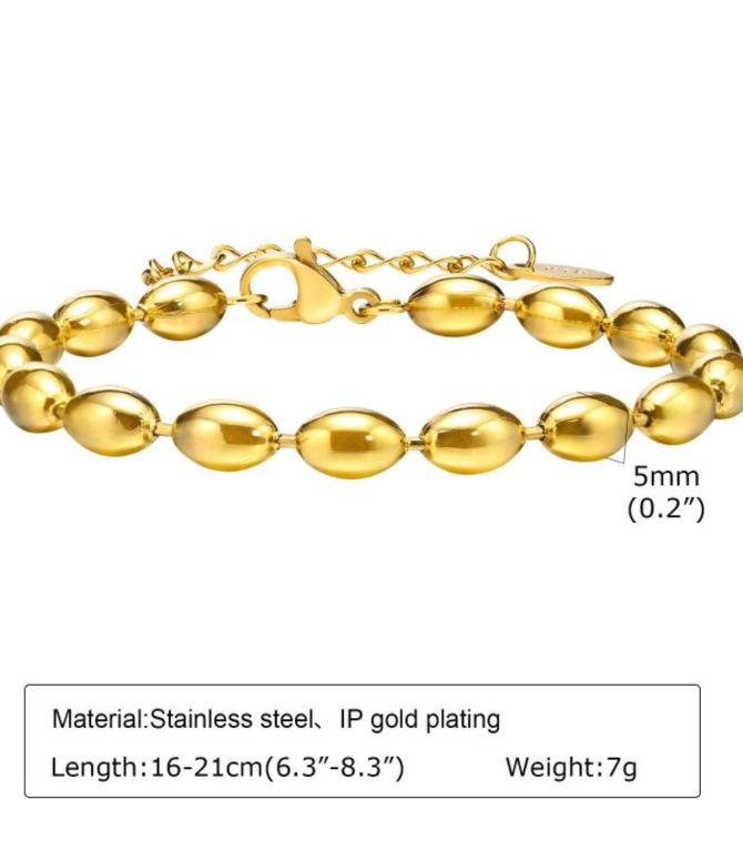Brazalete gold 5mm bead