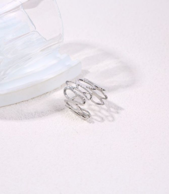 Anillo silver hollow irregular