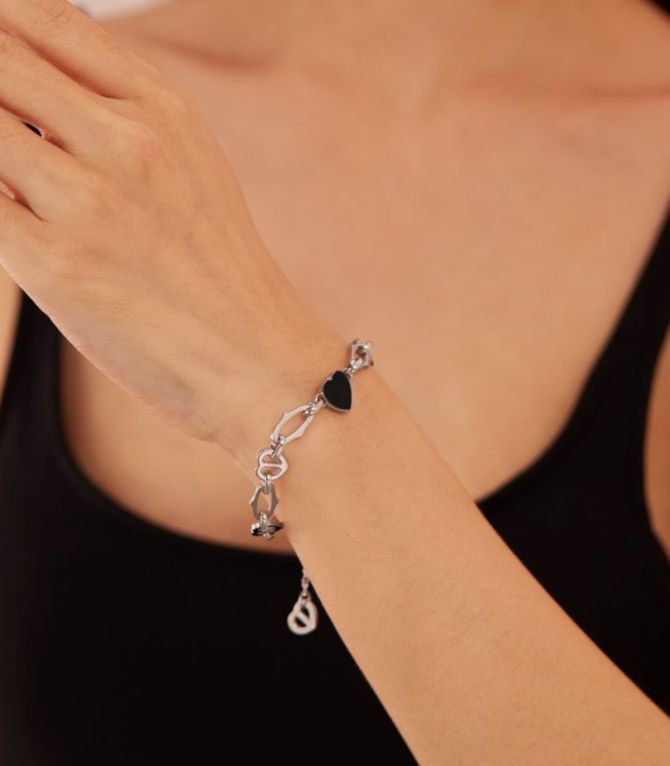 Brazalete plata corazón