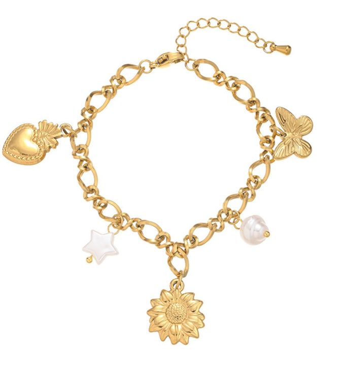 Brazalete flower butterfly heart