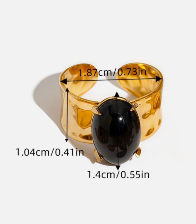 Anillo oval natural stone 2