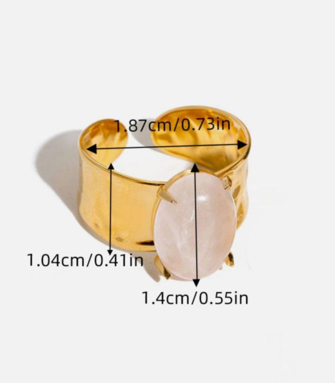 Anillo oval natural stone 3