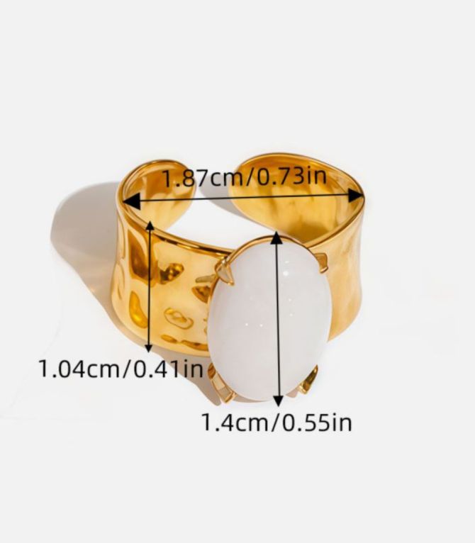 Anillo oval natural stone 5