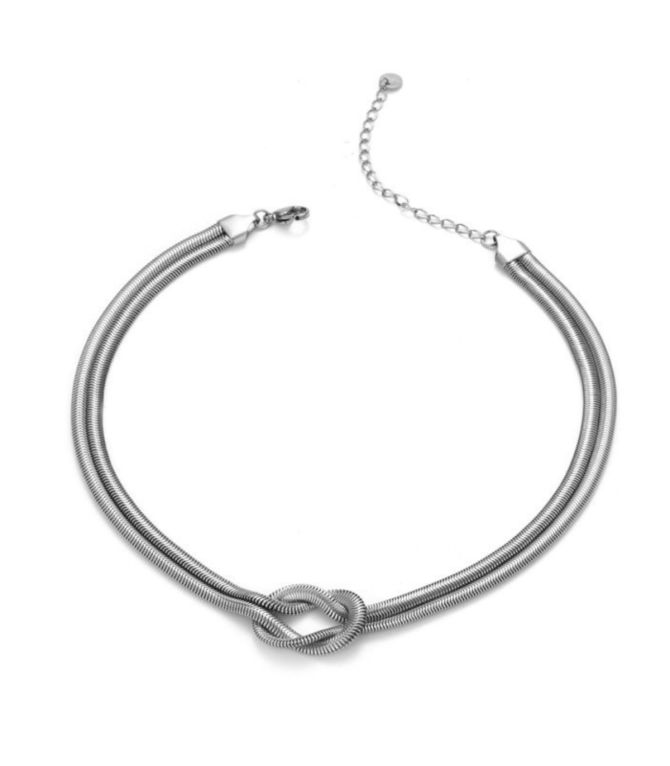 Collar plata nudo doble