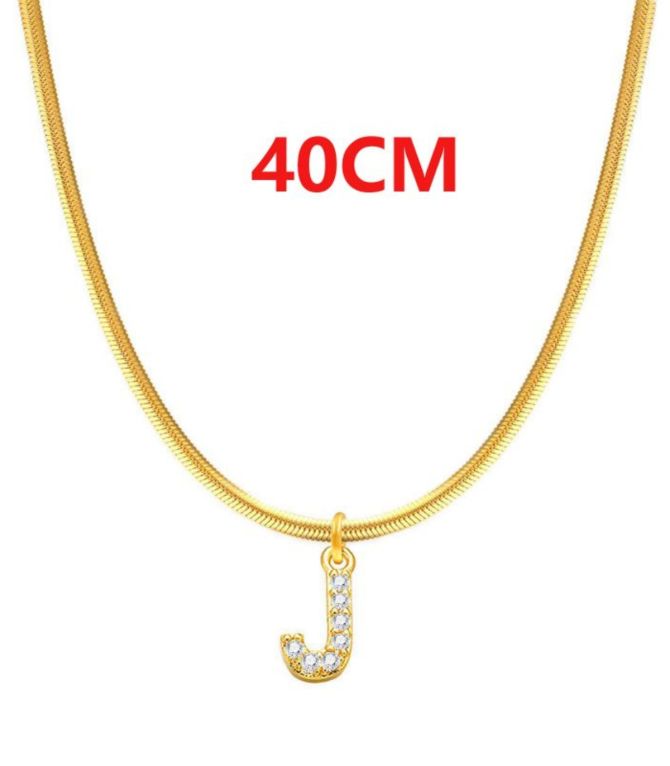 Collar zirconias letra j