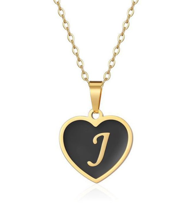 Collar letra corazon j