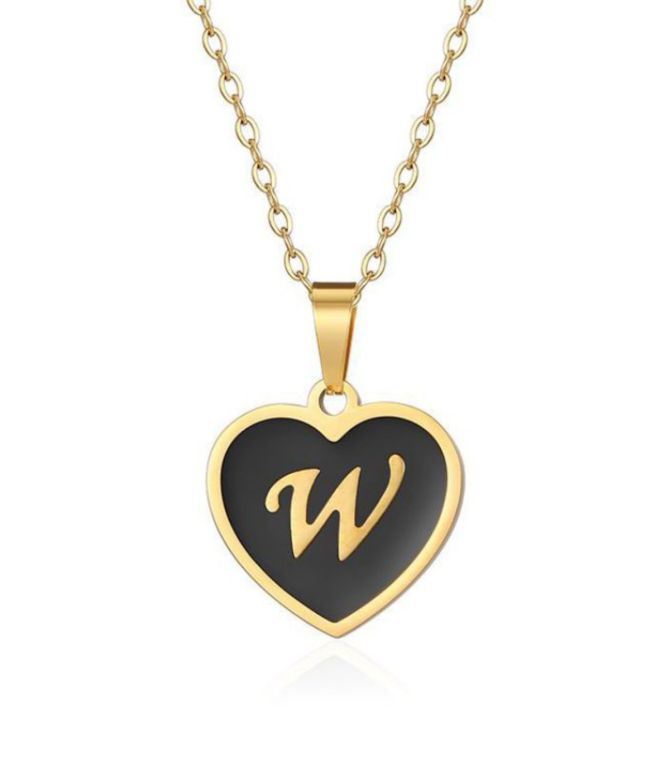 Collar letra corazon w