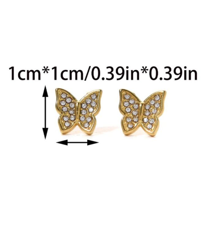 Aretes diamond butterfly