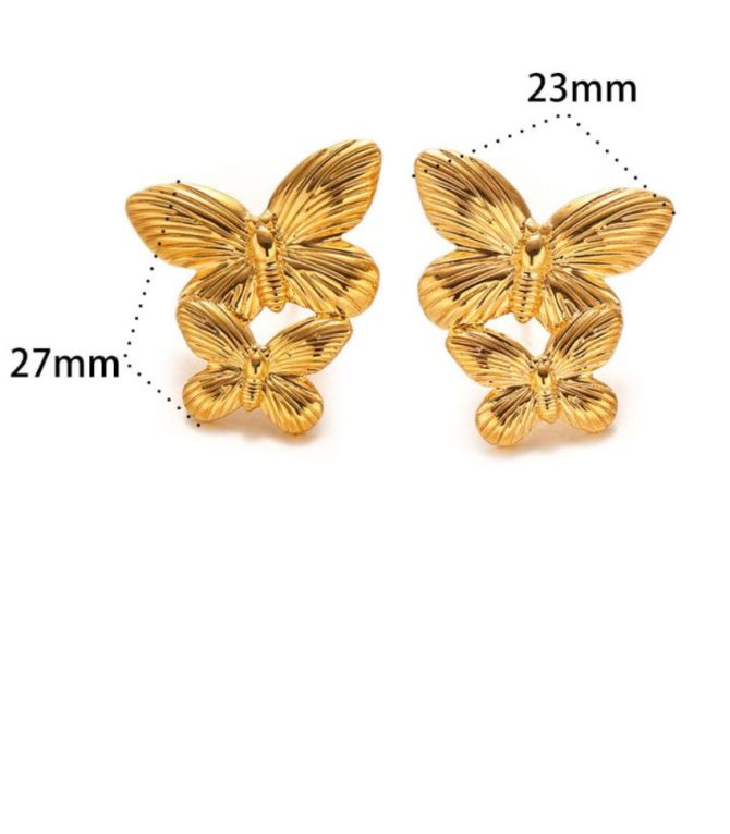 Aretes mariposas dobles