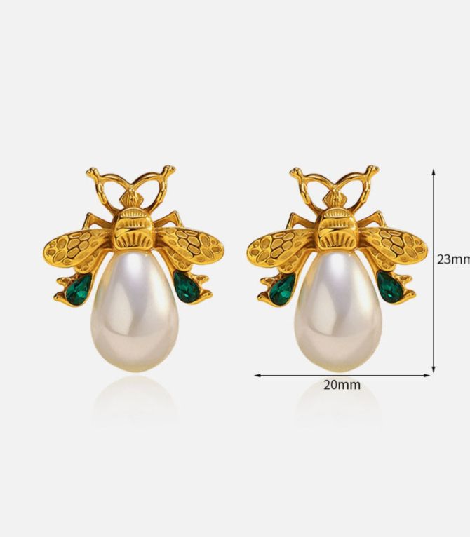Aretes green diamond pearl