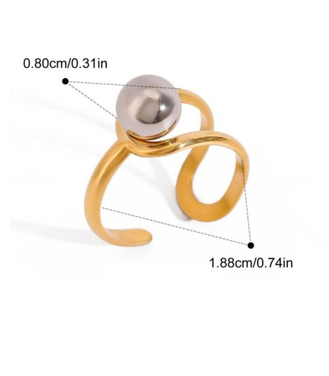 Anillo bicolor ball