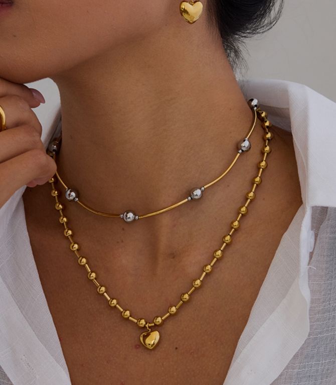 Collar gargantilla colorblock
