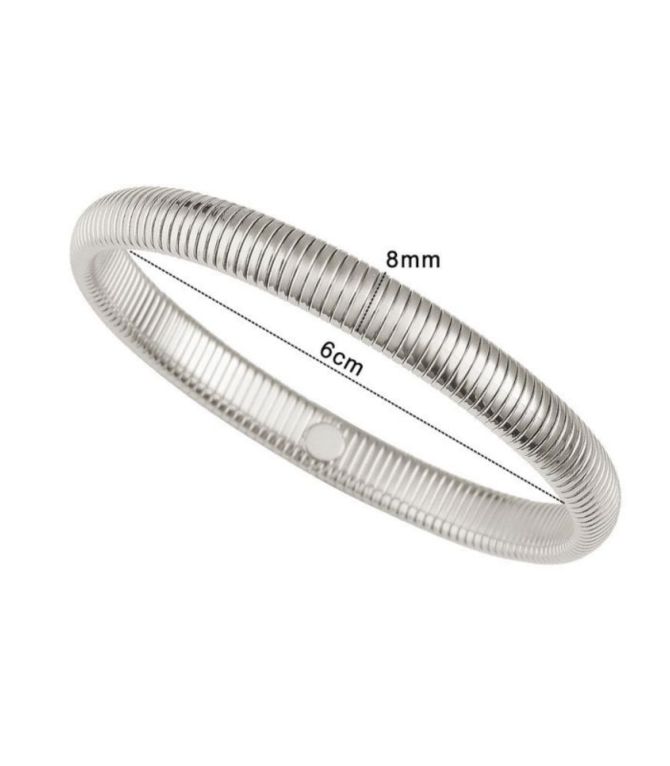 Brazalete plata 8mm 20cm