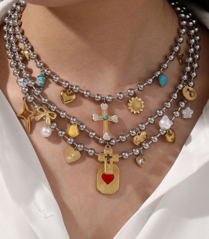Collar plata cruz love