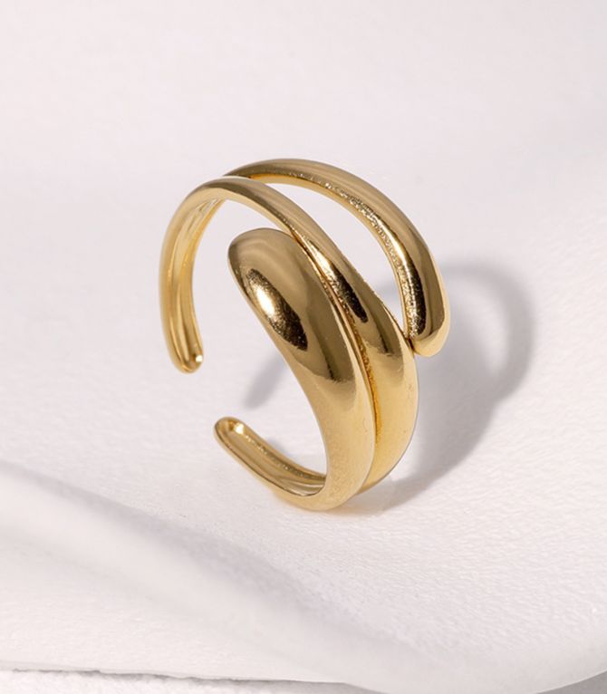 Anillo acero dorado